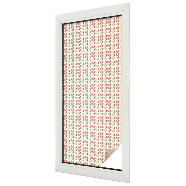 Fensterfolie mit Motiv Buntglas Retro-Blätter