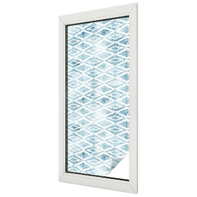 Fensterfolie mit Motiv Buntglas Blaue Rauten