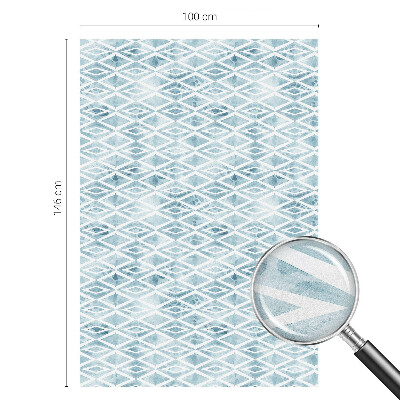 Fensterfolie mit Motiv Buntglas Blaue Rauten