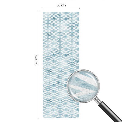 Fensterfolie mit Motiv Buntglas Blaue Rauten