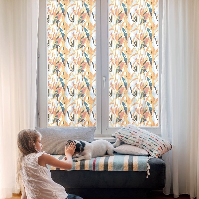 Fensterfolie mit Motiv Buntglas Botanische Energie