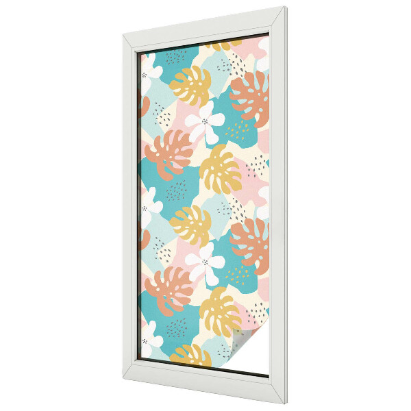 Fensterfolie mit Motiv Buntglas Exotische Natur