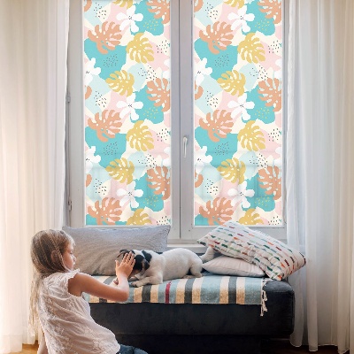 Fensterfolie mit Motiv Buntglas Exotische Natur