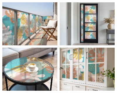 Fensterfolie mit Motiv Buntglas Exotische Natur