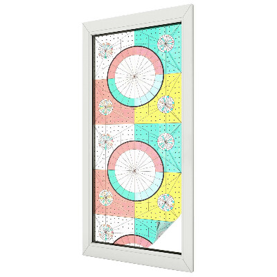 Fensterfolie mit Motiv Buntglas Geometrische Kreise