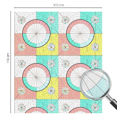 Fensterfolie mit Motiv Buntglas Geometrische Kreise