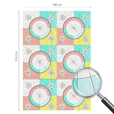 Fensterfolie mit Motiv Buntglas Geometrische Kreise