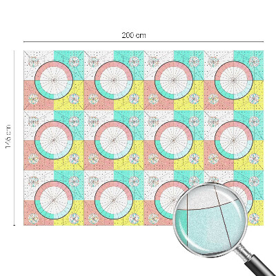 Fensterfolie mit Motiv Buntglas Geometrische Kreise