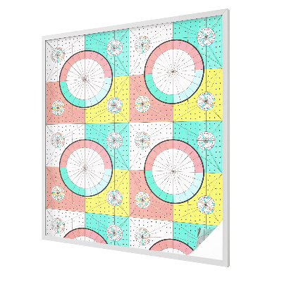 Fensterfolie mit Motiv Buntglas Geometrische Kreise