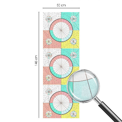Fensterfolie mit Motiv Buntglas Geometrische Kreise