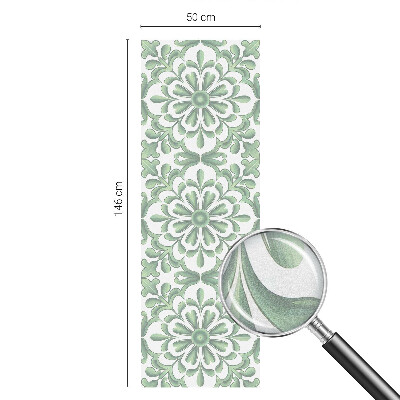 Milchglasfolie Fenster Buntglasoptik Grüne Blätter