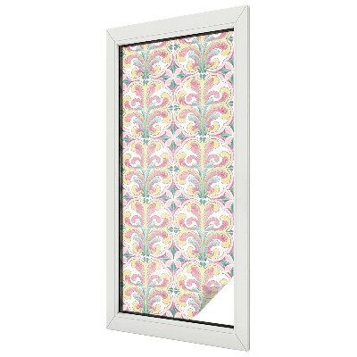 Fensterfolie mit Motiv Buntglas Blumensymmetrie