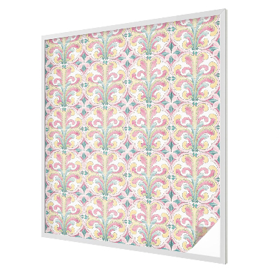 Fensterfolie mit Motiv Buntglas Blumensymmetrie