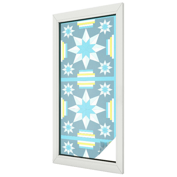 Fensterfolie mit Motiv Buntglas Sternmuster