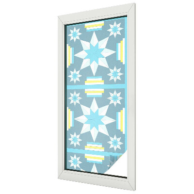 Fensterfolie mit Motiv Buntglas Sternmuster