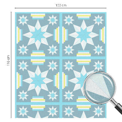 Fensterfolie mit Motiv Buntglas Sternmuster