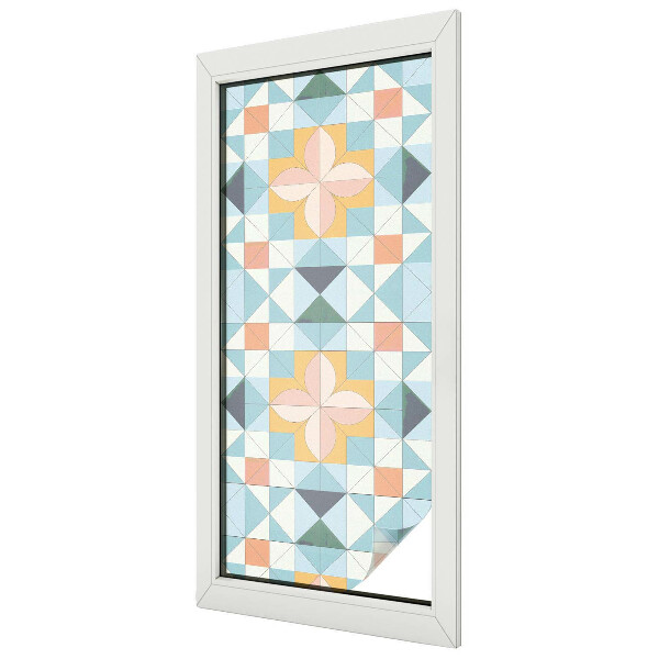 Fensterfolie mit Motiv Buntglas Farbenfrohe Geometrie