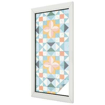 Fensterfolie mit Motiv Buntglas Farbenfrohe Geometrie