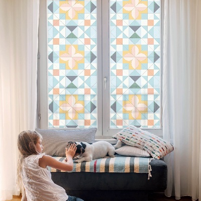 Fensterfolie mit Motiv Buntglas Farbenfrohe Geometrie