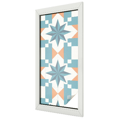 Milchglasfolie Fenster Buntglasoptik Blaue Sterne