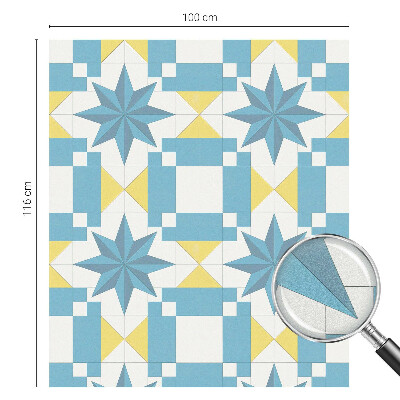 Fensterfolie mit Motiv Buntglas Blaue Sterne