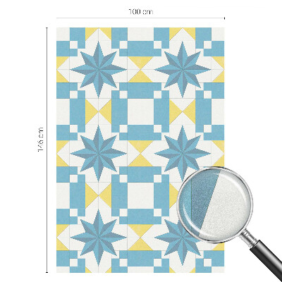 Fensterfolie mit Motiv Buntglas Blaue Sterne