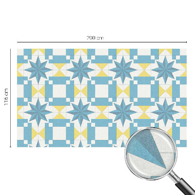 Fensterfolie mit Motiv Buntglas Blaue Sterne