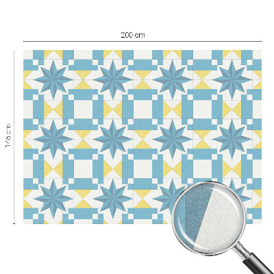 Fensterfolie mit Motiv Buntglas Blaue Sterne