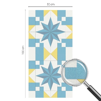 Fensterfolie mit Motiv Buntglas Blaue Sterne