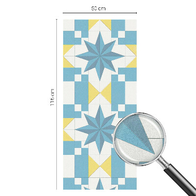 Fensterfolie mit Motiv Buntglas Blaue Sterne