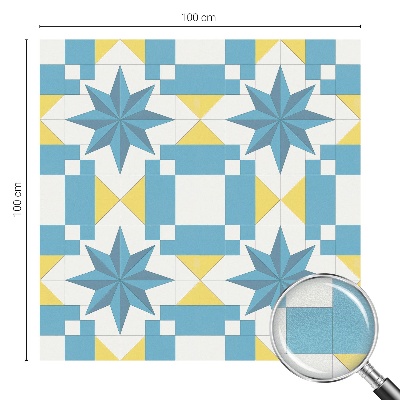 Fensterfolie mit Motiv Buntglas Blaue Sterne