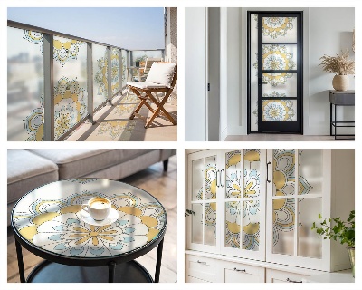 Fensterfolie Sichtschutz Bunte Mandalas