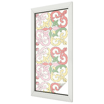 Fensterfolie mit Motiv Buntglas Blumenschmuck
