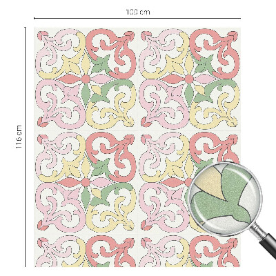 Fensterfolie mit Motiv Buntglas Blumenschmuck