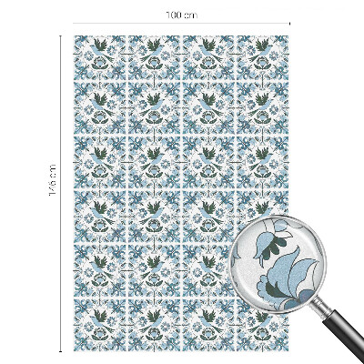 Milchglasfolie Fenster Buntglasoptik Blaue Blumen