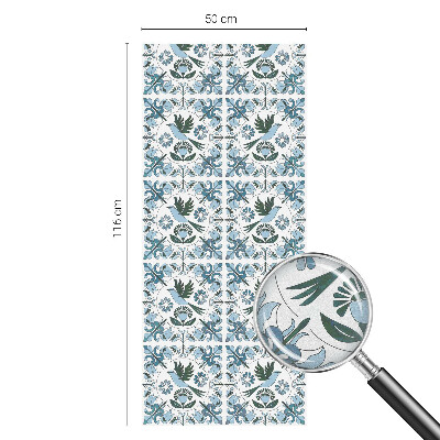 Milchglasfolie Fenster Buntglasoptik Blaue Blumen