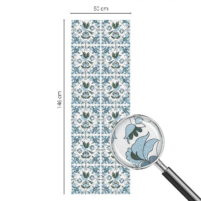 Milchglasfolie Fenster Buntglasoptik Blaue Blumen