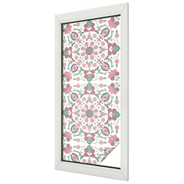 Fensterfolie mit Motiv Buntglas Florale Harmonie