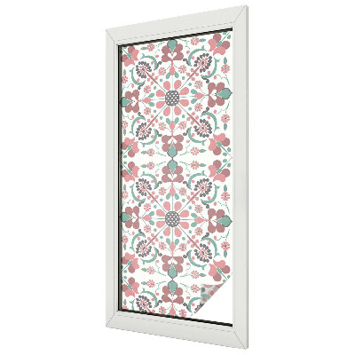 Fensterfolie mit Motiv Buntglas Florale Harmonie