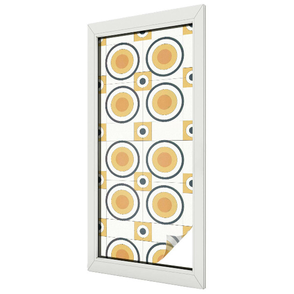Fensterfolie mit Motiv Buntglas Retro-Kreise