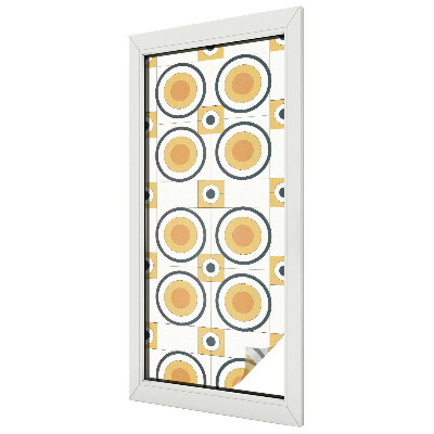 Fensterfolie mit Motiv Buntglas Retro-Kreise