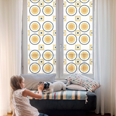 Fensterfolie mit Motiv Buntglas Retro-Kreise