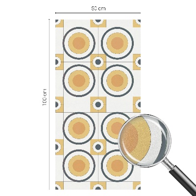 Fensterfolie mit Motiv Buntglas Retro-Kreise