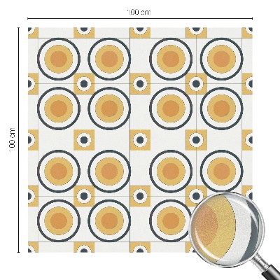 Fensterfolie mit Motiv Buntglas Retro-Kreise