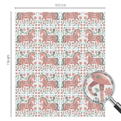 Fensterfolie mit Motiv Buntglas Bunte Pferde