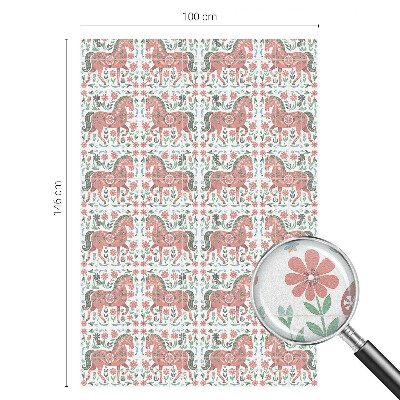 Fensterfolie mit Motiv Buntglas Bunte Pferde