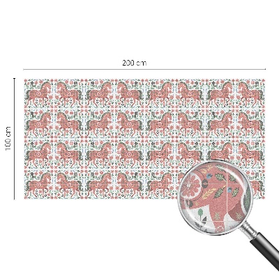 Fensterfolie mit Motiv Buntglas Bunte Pferde