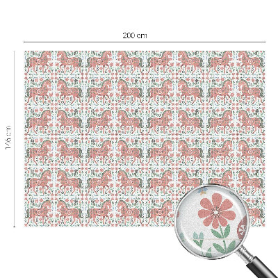 Fensterfolie mit Motiv Buntglas Bunte Pferde