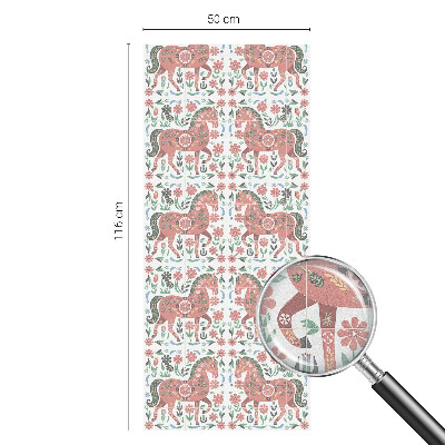 Fensterfolie mit Motiv Buntglas Bunte Pferde