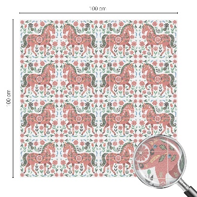 Fensterfolie mit Motiv Buntglas Bunte Pferde